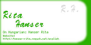 rita hanser business card